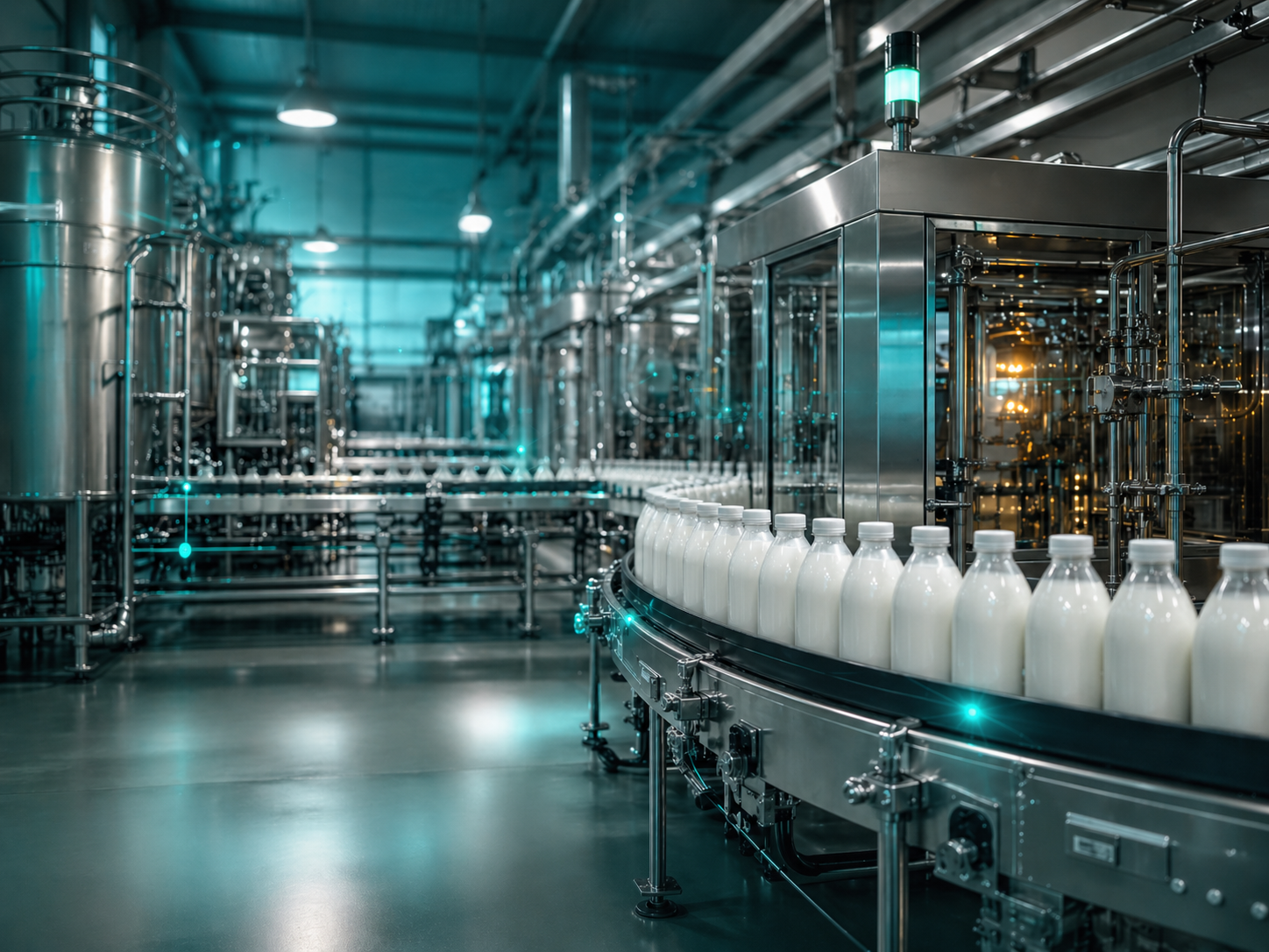 Automated dairy production plant
